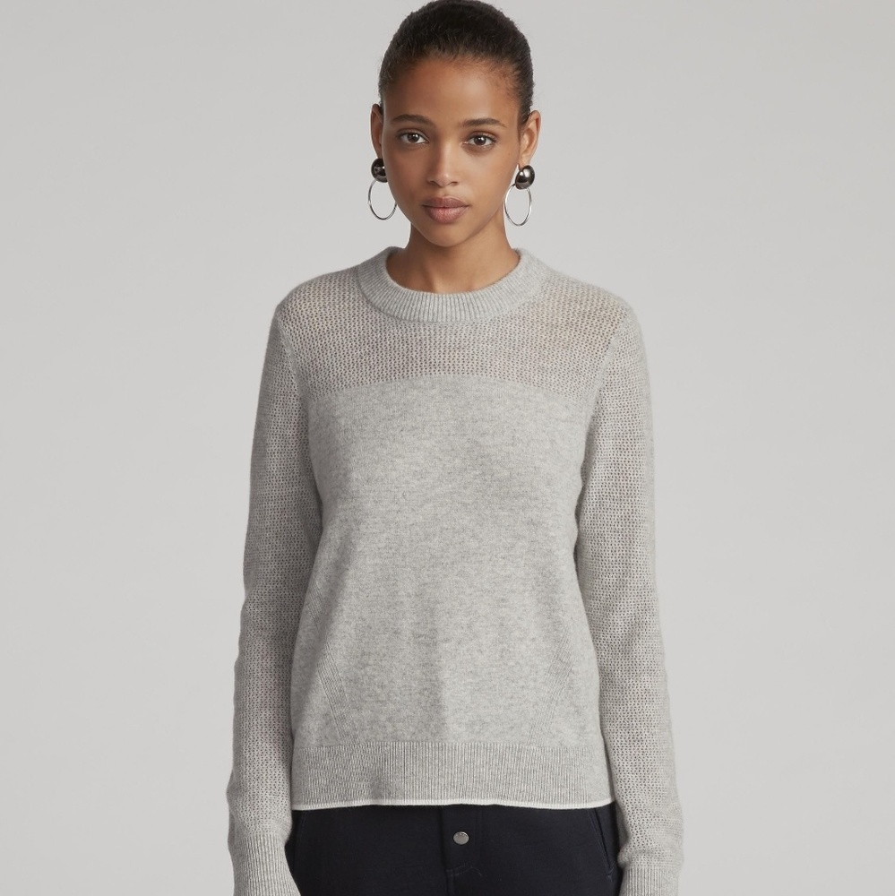 Rag & Bone Army Yoke Cashmere Crew Sweater Green - Picture 2 of 8